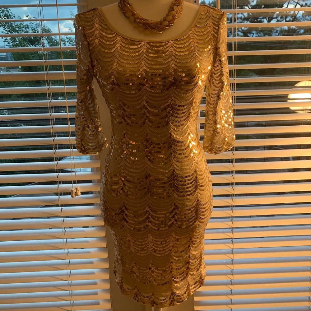 Champagne Mini Party Dress